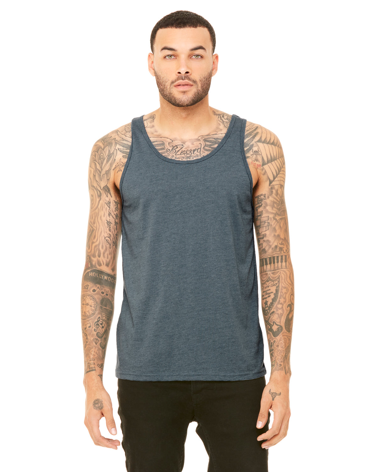 Unisex Heather CVC Tank - Heather Slate