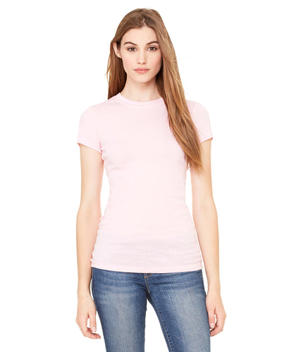 Women's Sheer Mini Rib Short-Sleeve T-Shirt - Pink