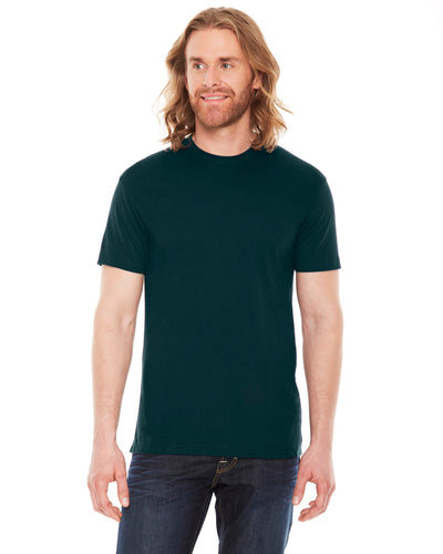 Unisex Poly-Cotton Short-Sleeve Crewneck - Black Aqua