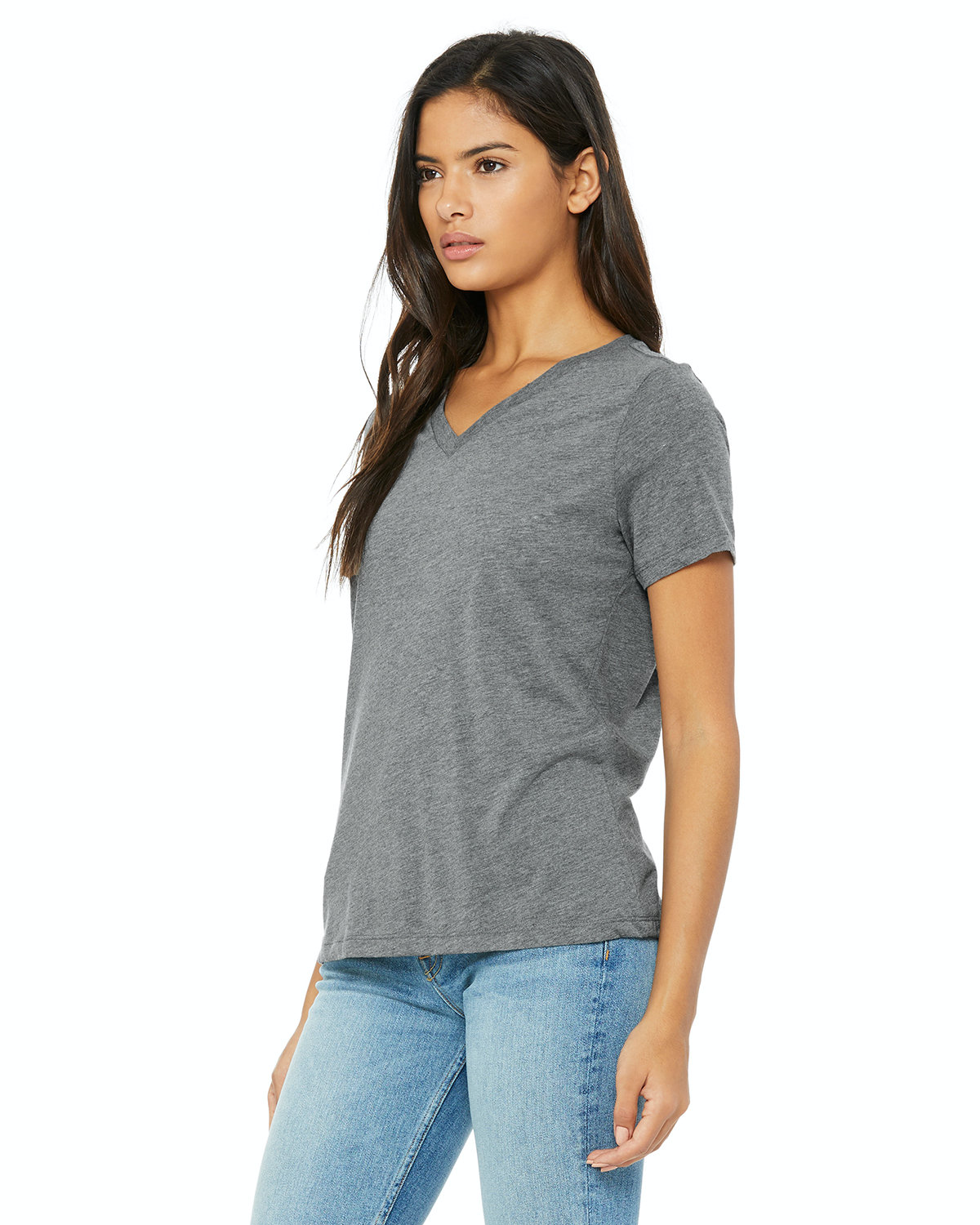 Women's Relaxed Jersey V-Neck T-Shirt - Gray Triblend
