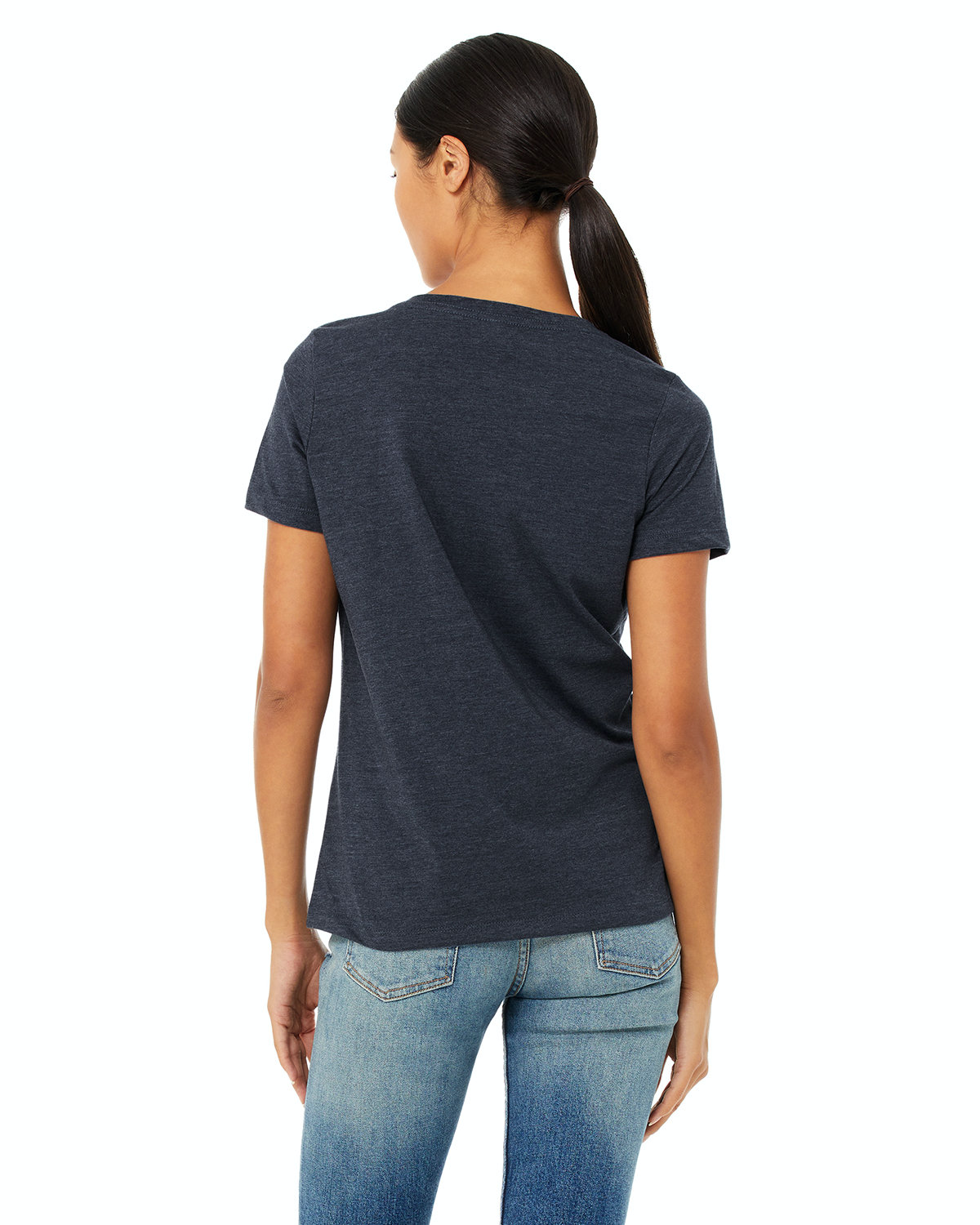Women's Relaxed Jersey V-Neck T-Shirt - Heather Navy