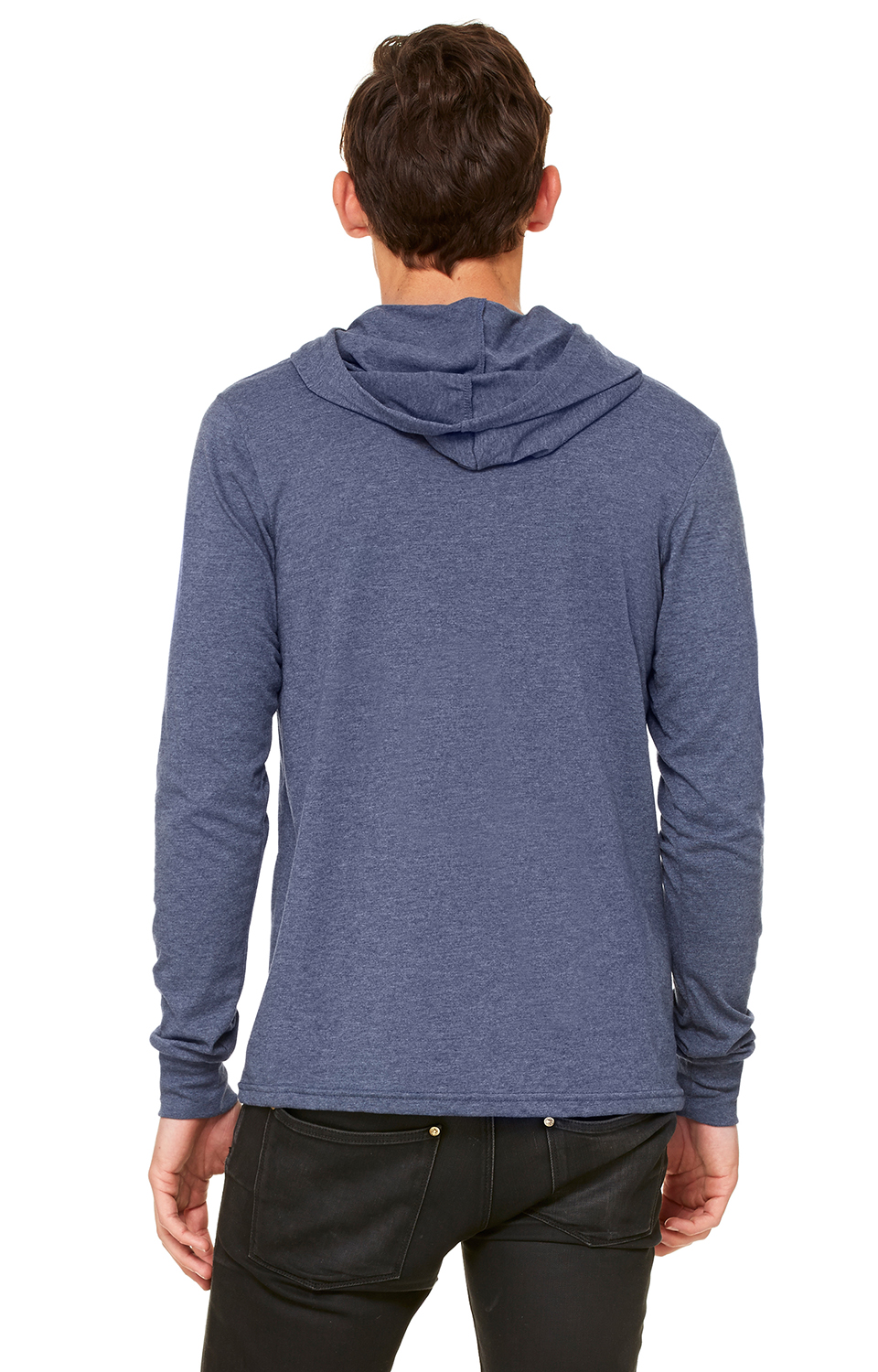 Unisex Jersey Long-Sleeve Hoodie - Heather Navy