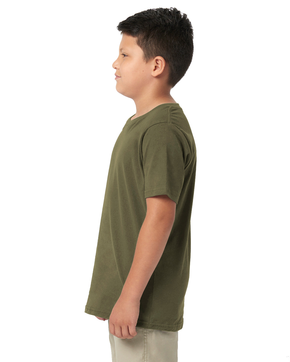 Youth Cotton Crew - Military Green