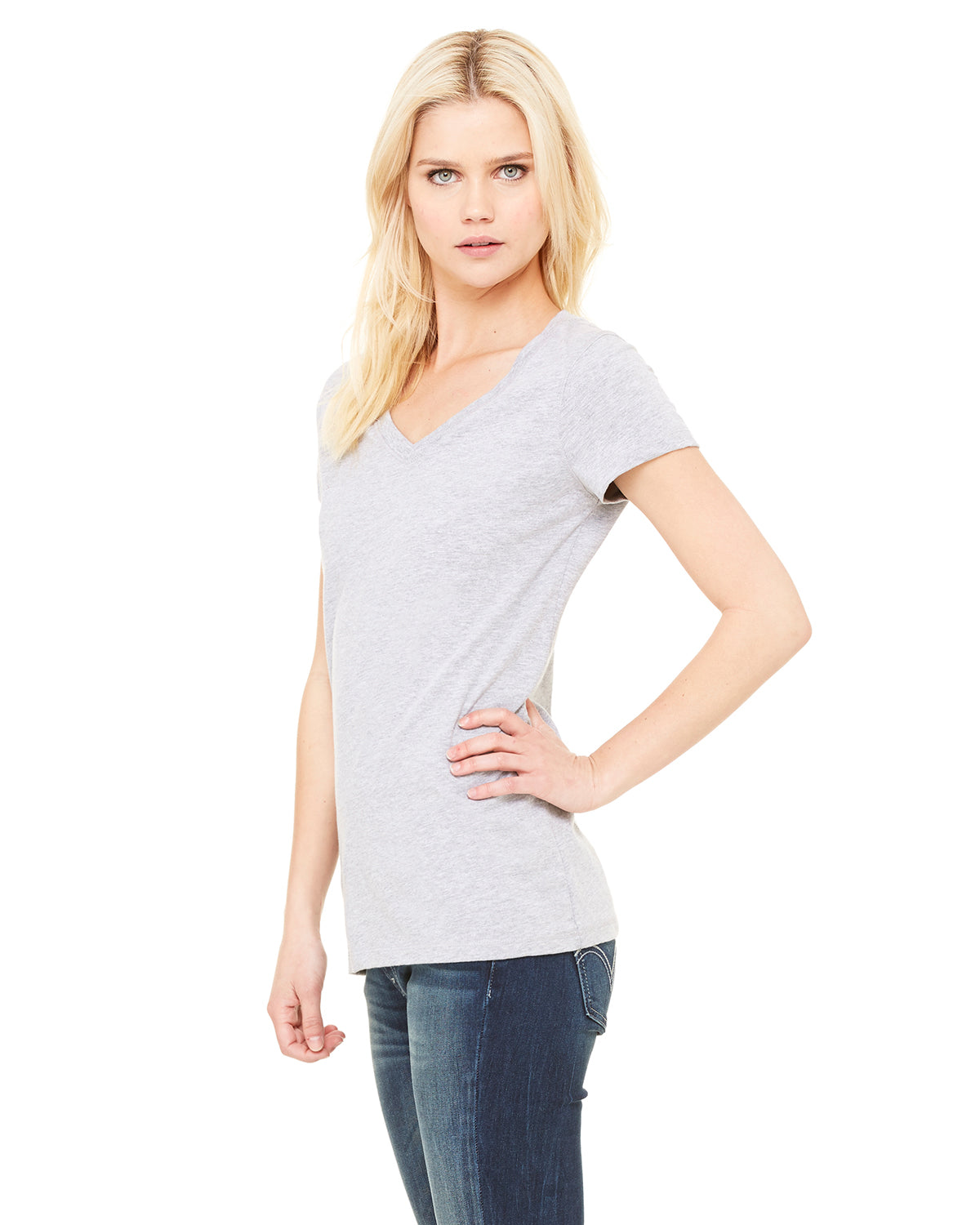 Women's Jersey Short-Sleeve V-Neck T-Shirt - Heather Athletic