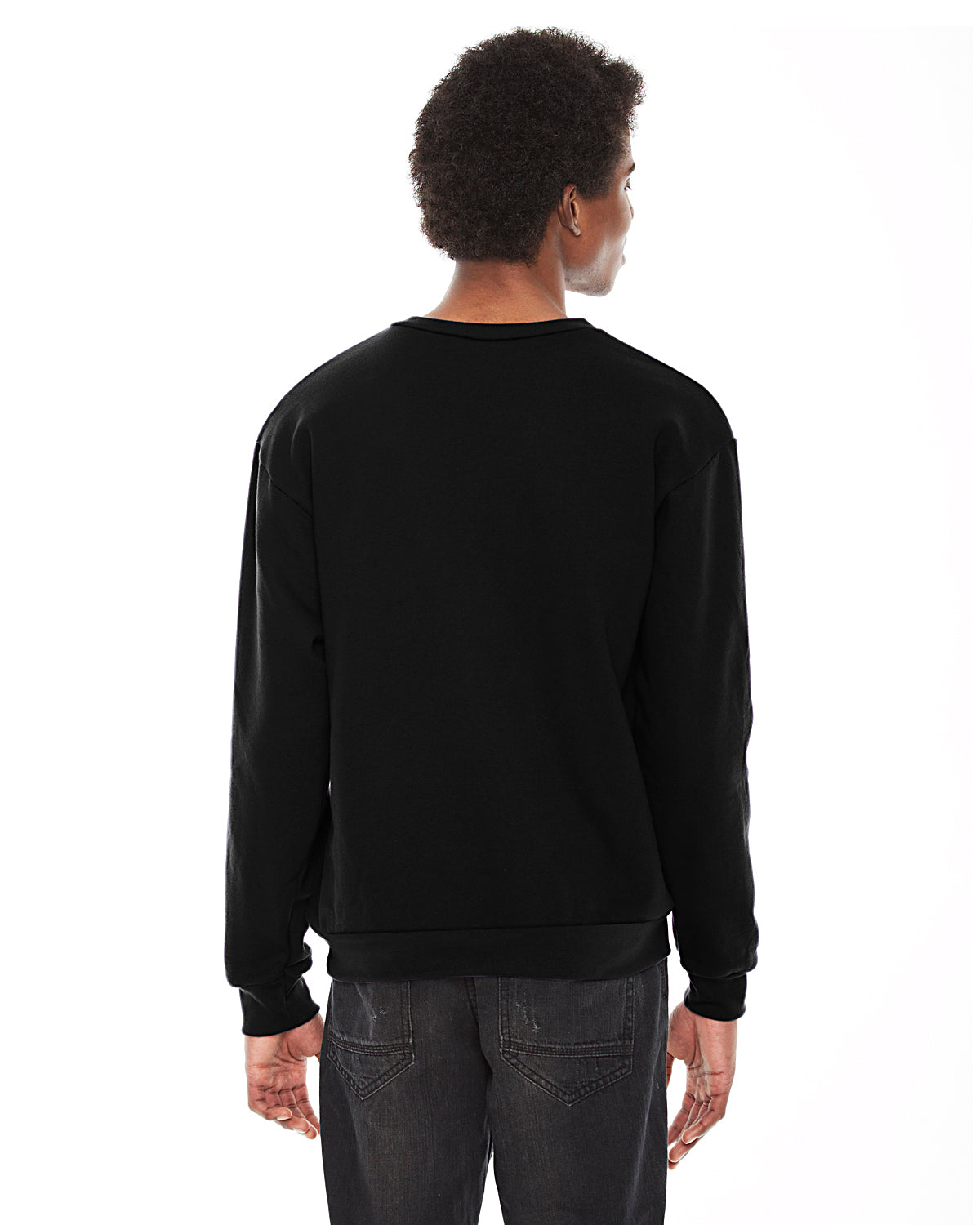 Unisex Flex Fleece Drop Shoulder Pullover Crewneck - Black