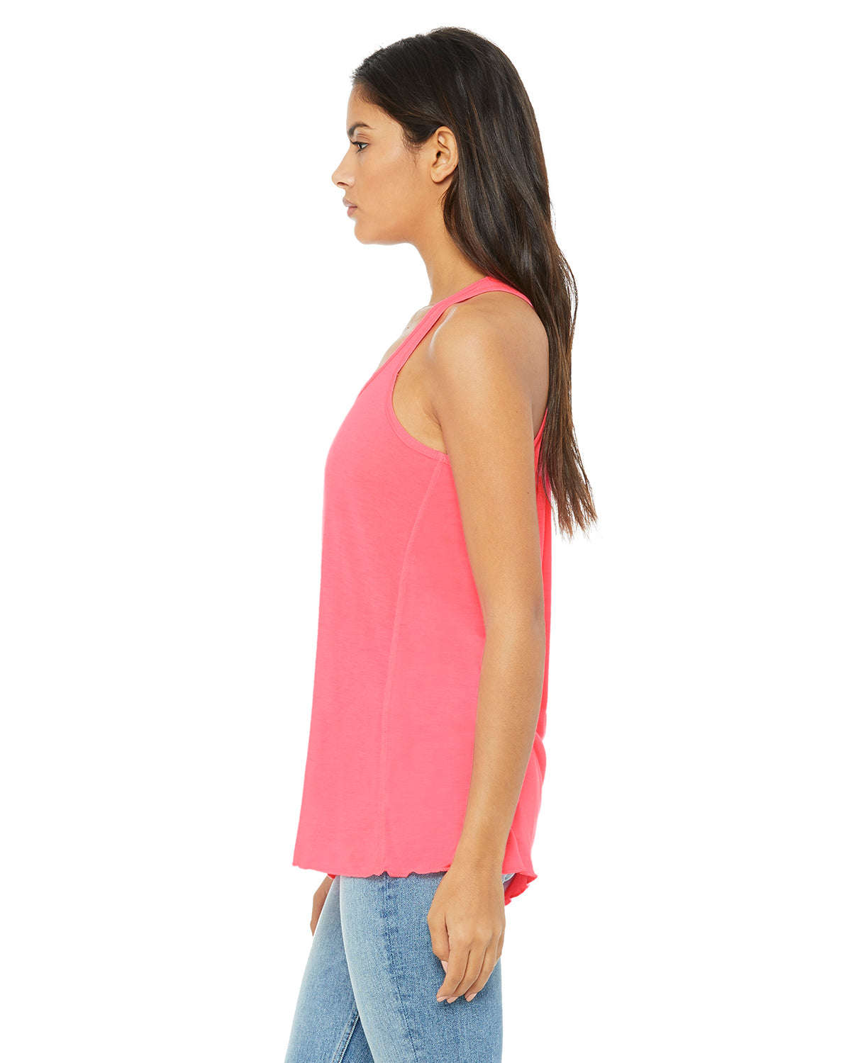 Women's Flowy Racerback Tank - Neon Pink