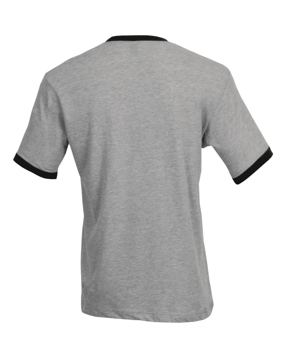 Unisex Fine Jersey Ringer Tee - Heather Grey/ Black