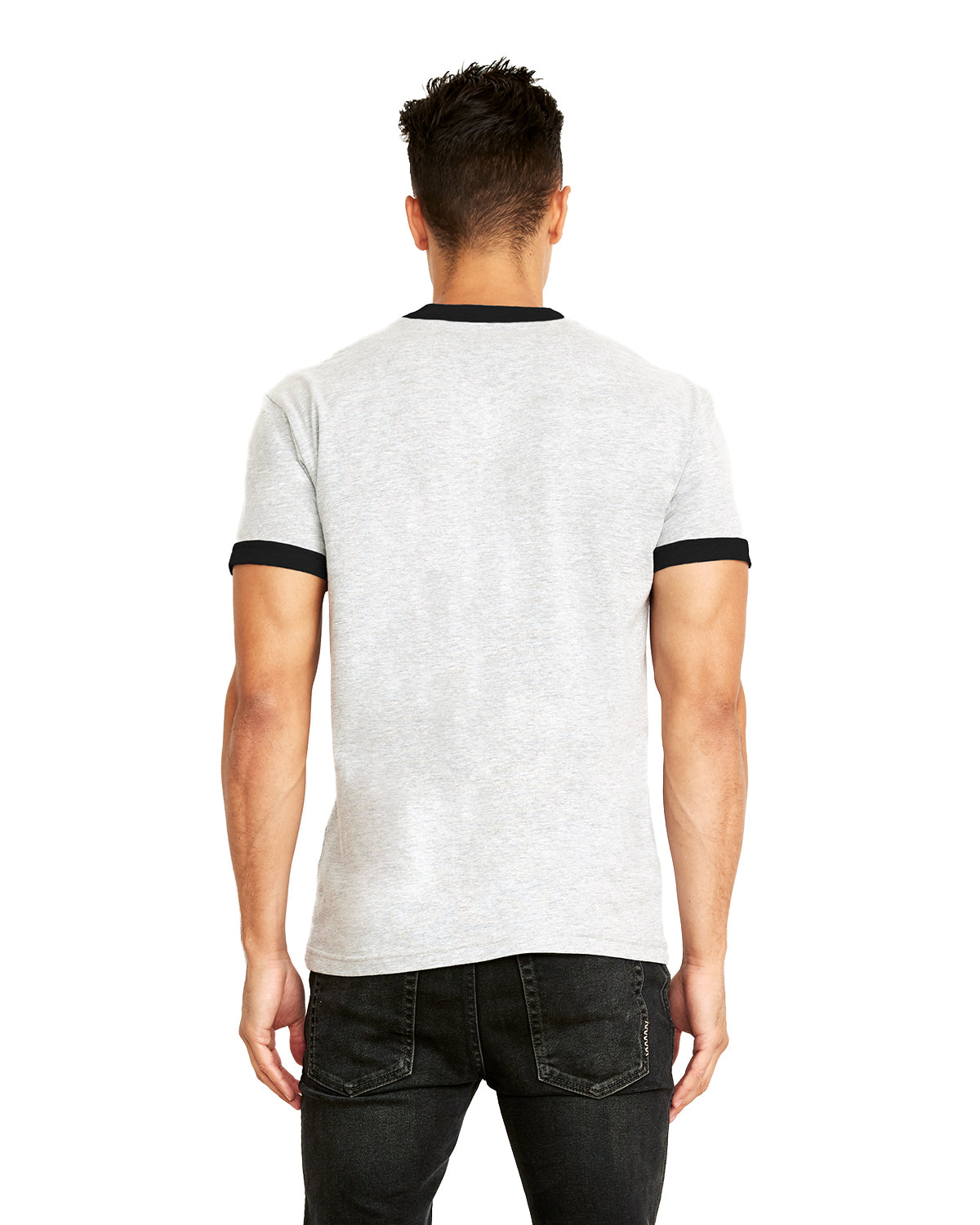 Unisex Ringer T-Shirt - Heather Gray / Black
