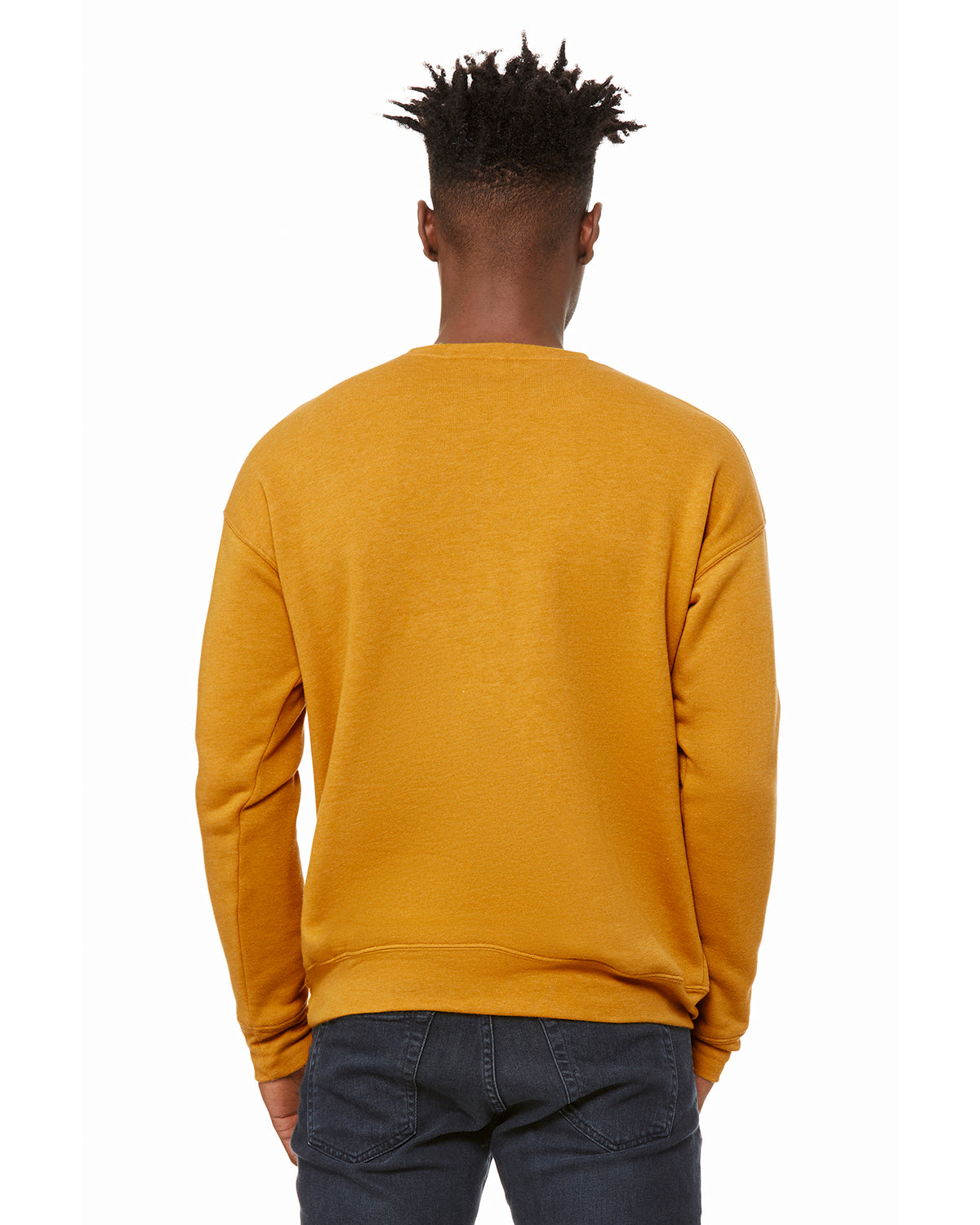 Unisex Drop Shoulder Fleece - Heather Mustard