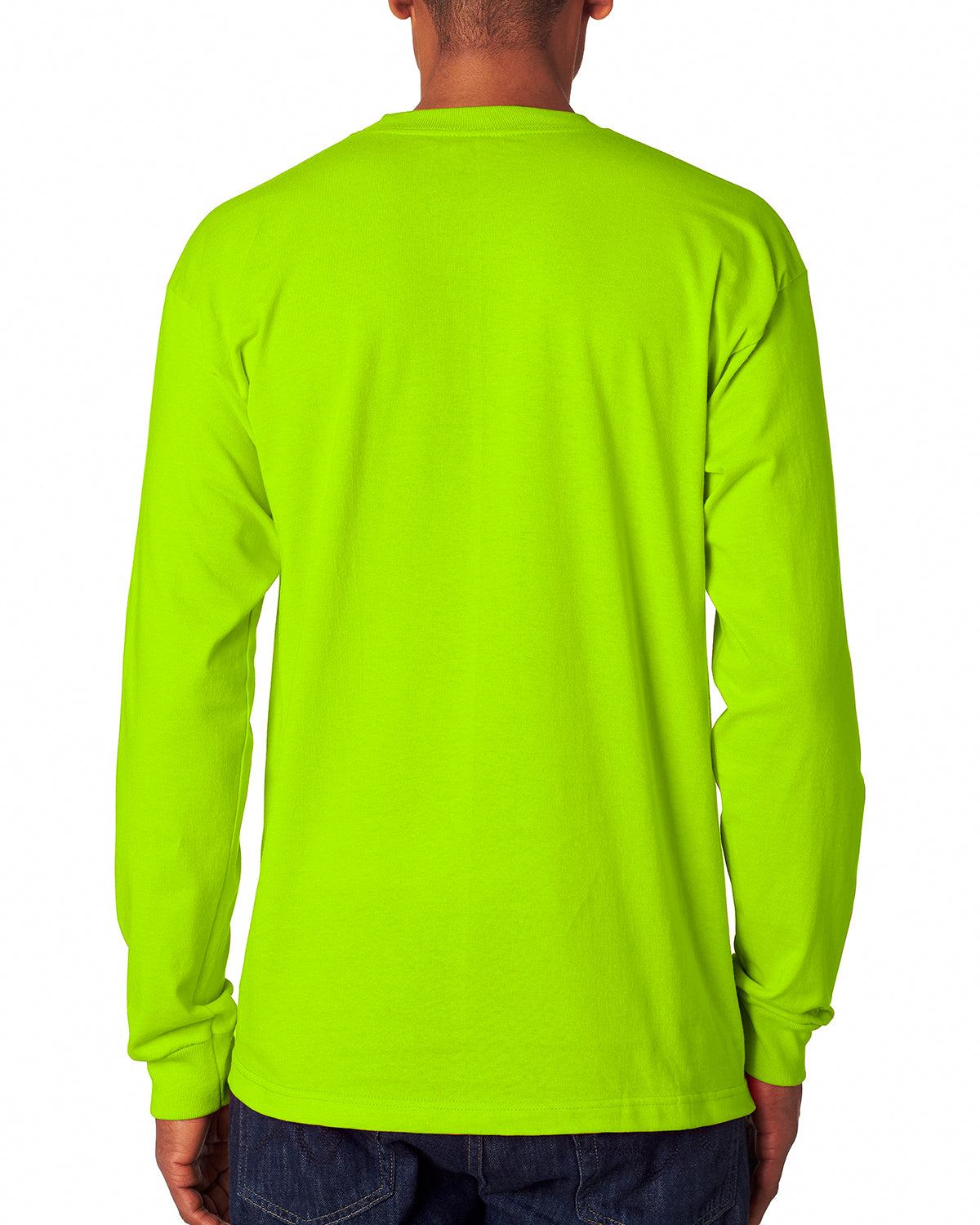 Unisex 100% Cotton Long Sleeve T-Shirt - Lime Green