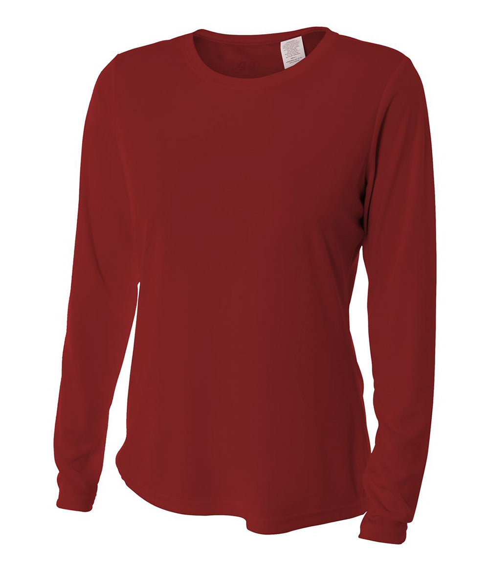 Women's Long Sleeve Cooling Performance Crew Shirt - Cardinal