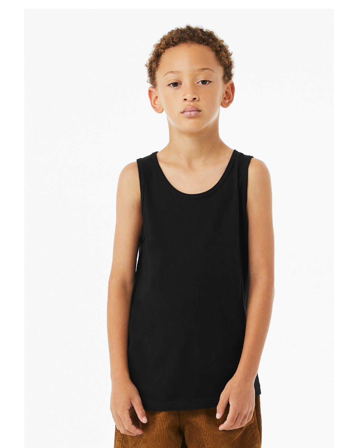 Youth Jersey Tank - Solid Black Blend