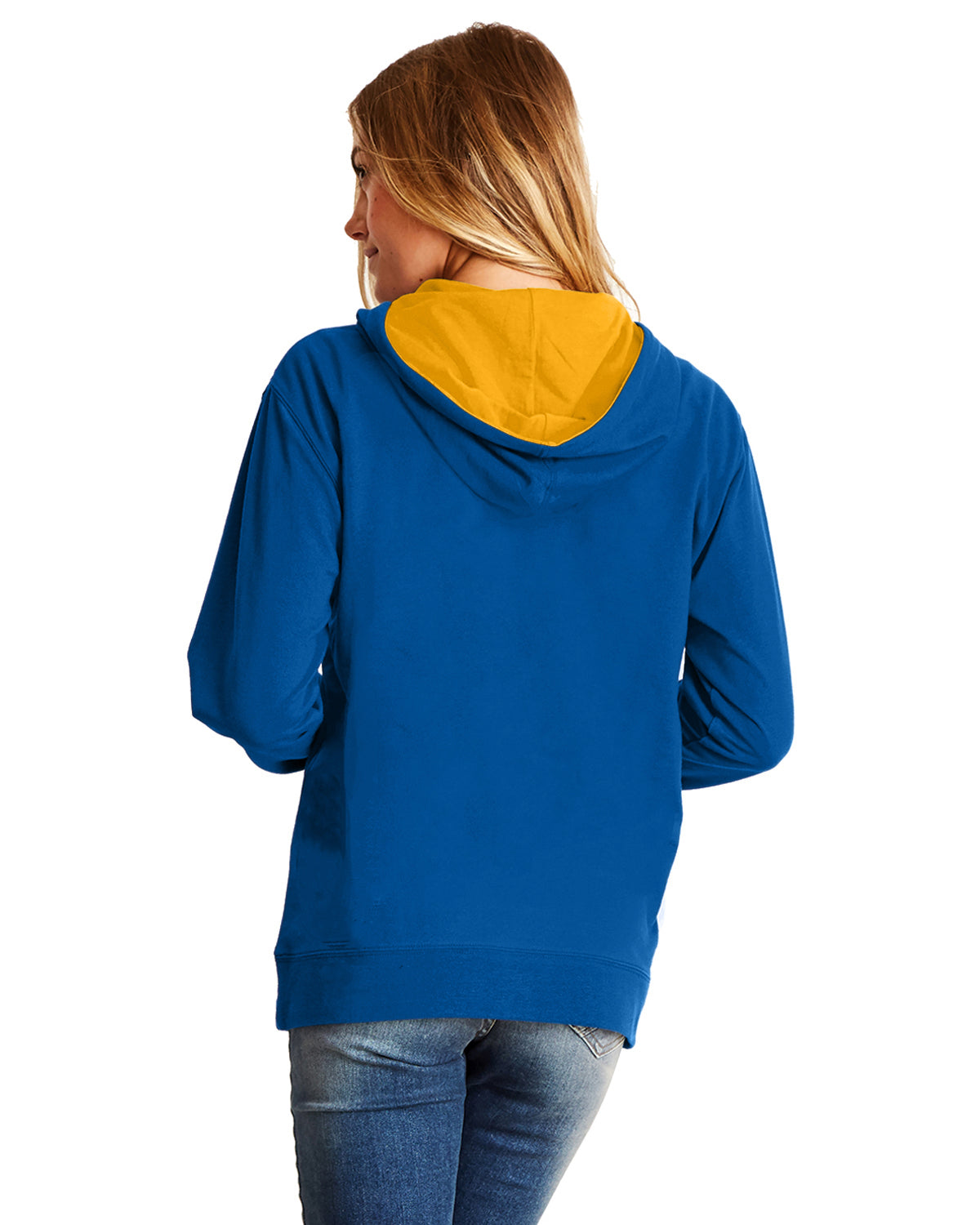 Unisex French Terry Pullover Hoodie - Royal / Gold