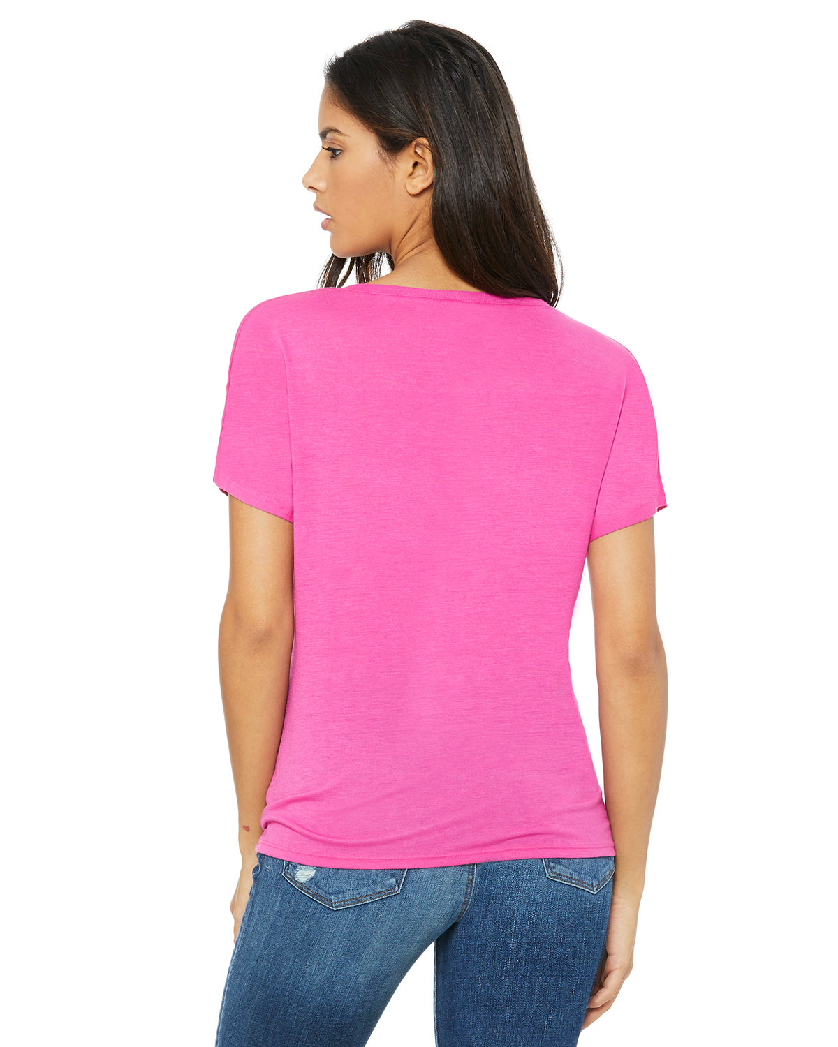 Women's Slouchy V-Neck T-Shirt - Berry