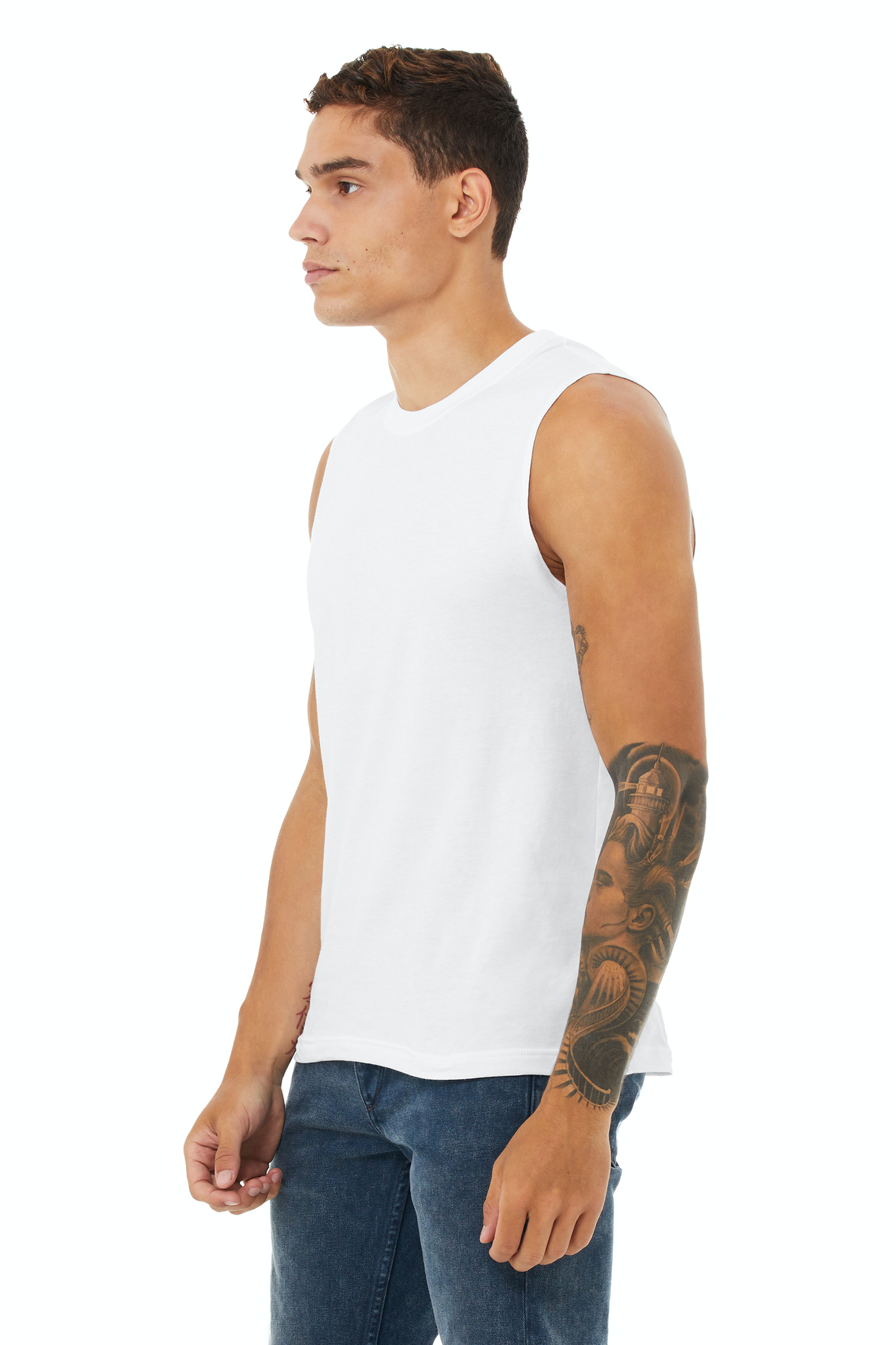 Unisex Jersey Muscle Tank - White