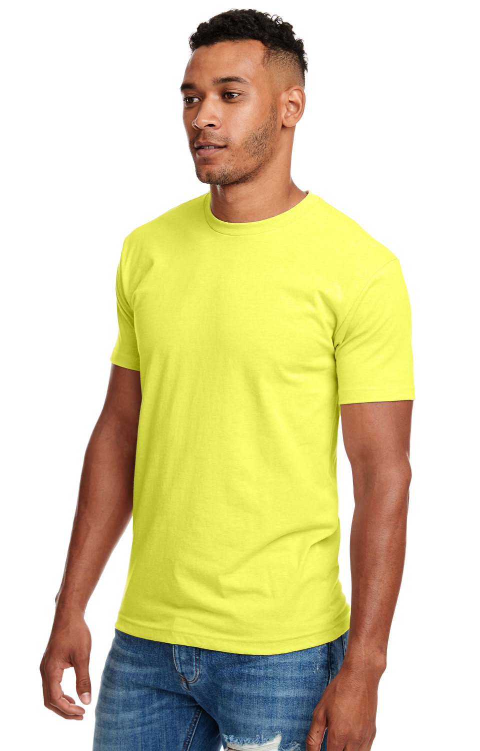 Unisex CVC Crewneck T-Shirt - Neon Yellow