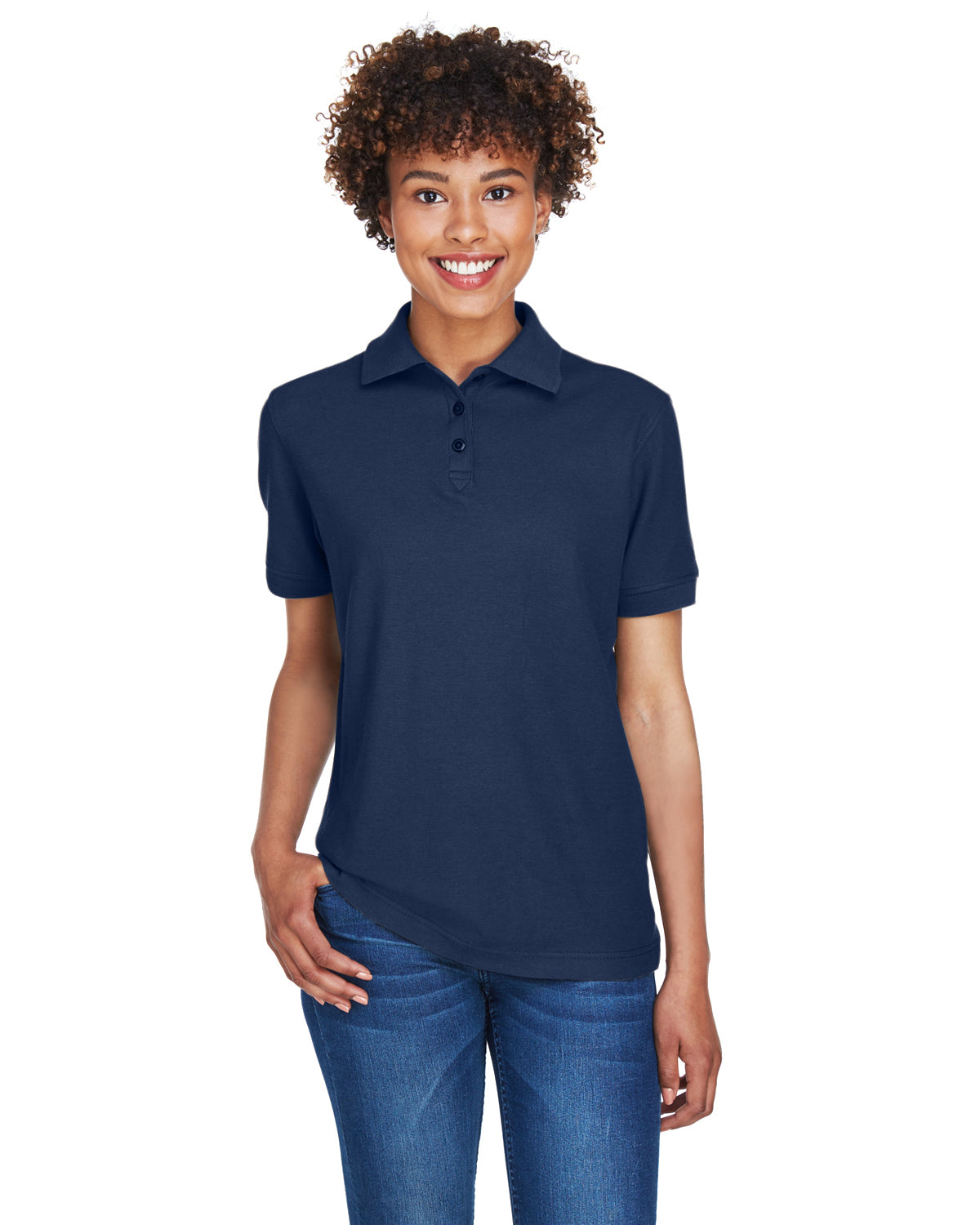 Women's Whisper Piqué Polo - Navy