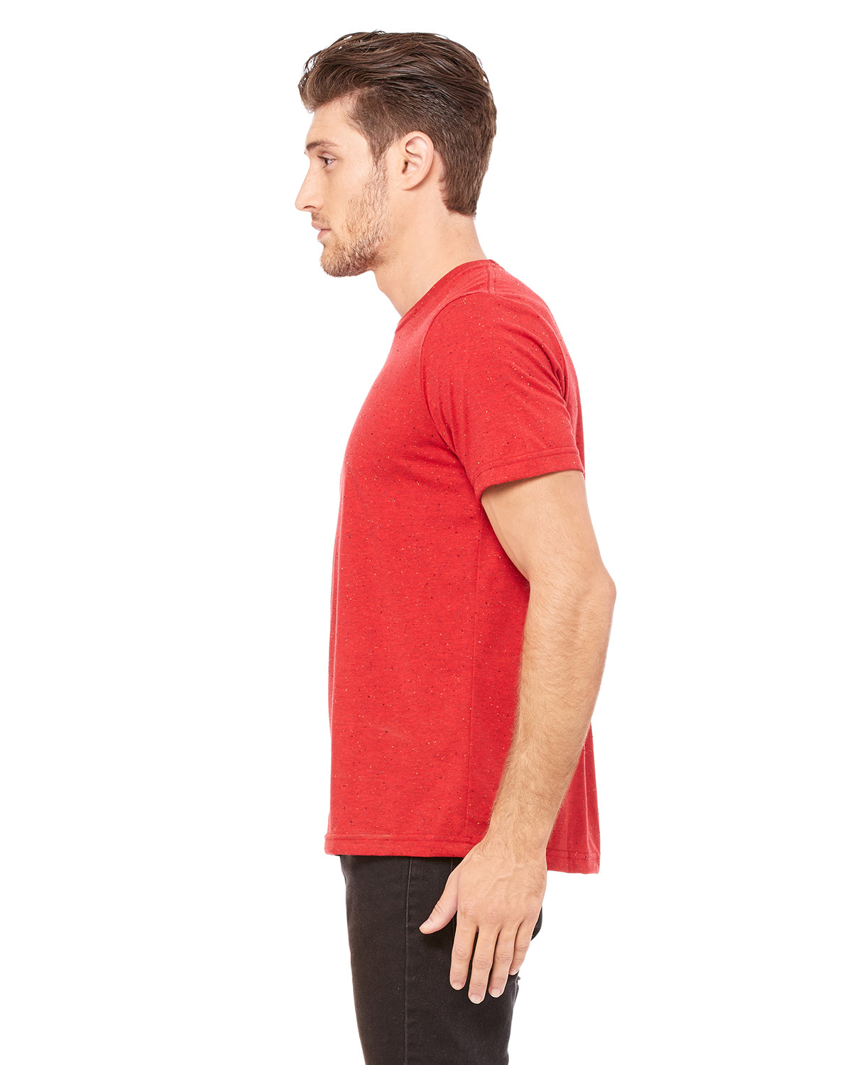 Unisex Poly-Cotton Short-Sleeve T-Shirt - Red Speckled