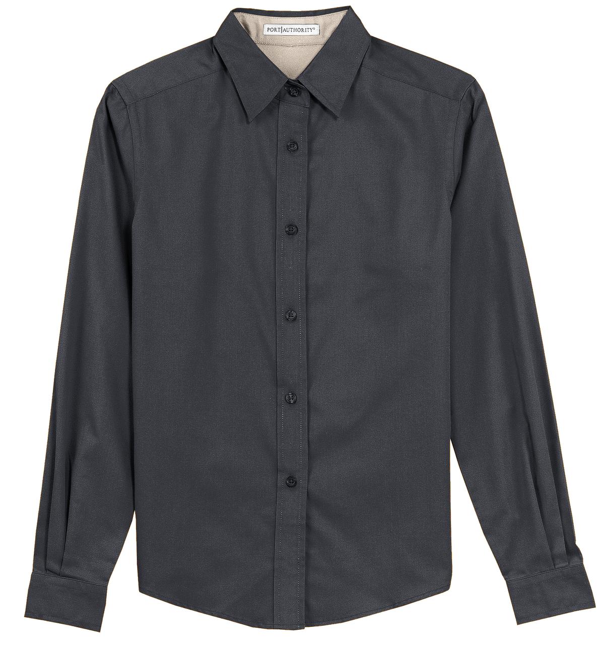 Women's Long Sleeve Easy Care Shirt - Cl Navy / Light Stone