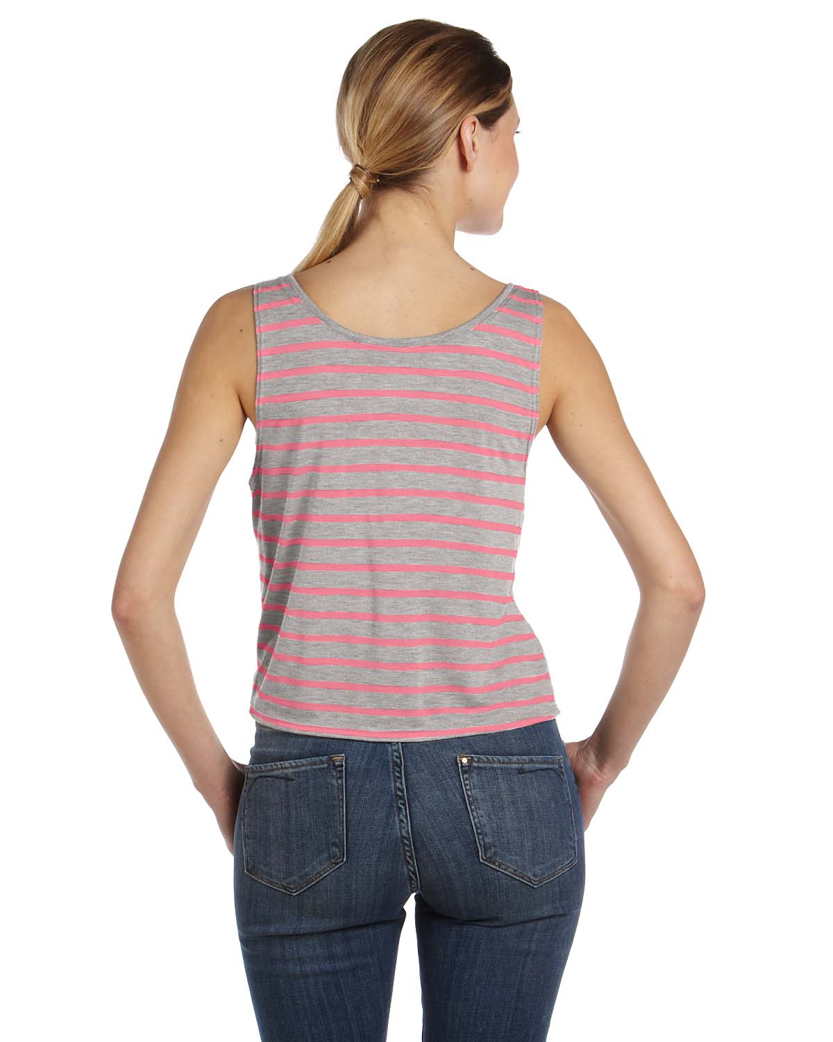 Women's Flowy Boxy Tank - Heather Athletic / Neon Pink