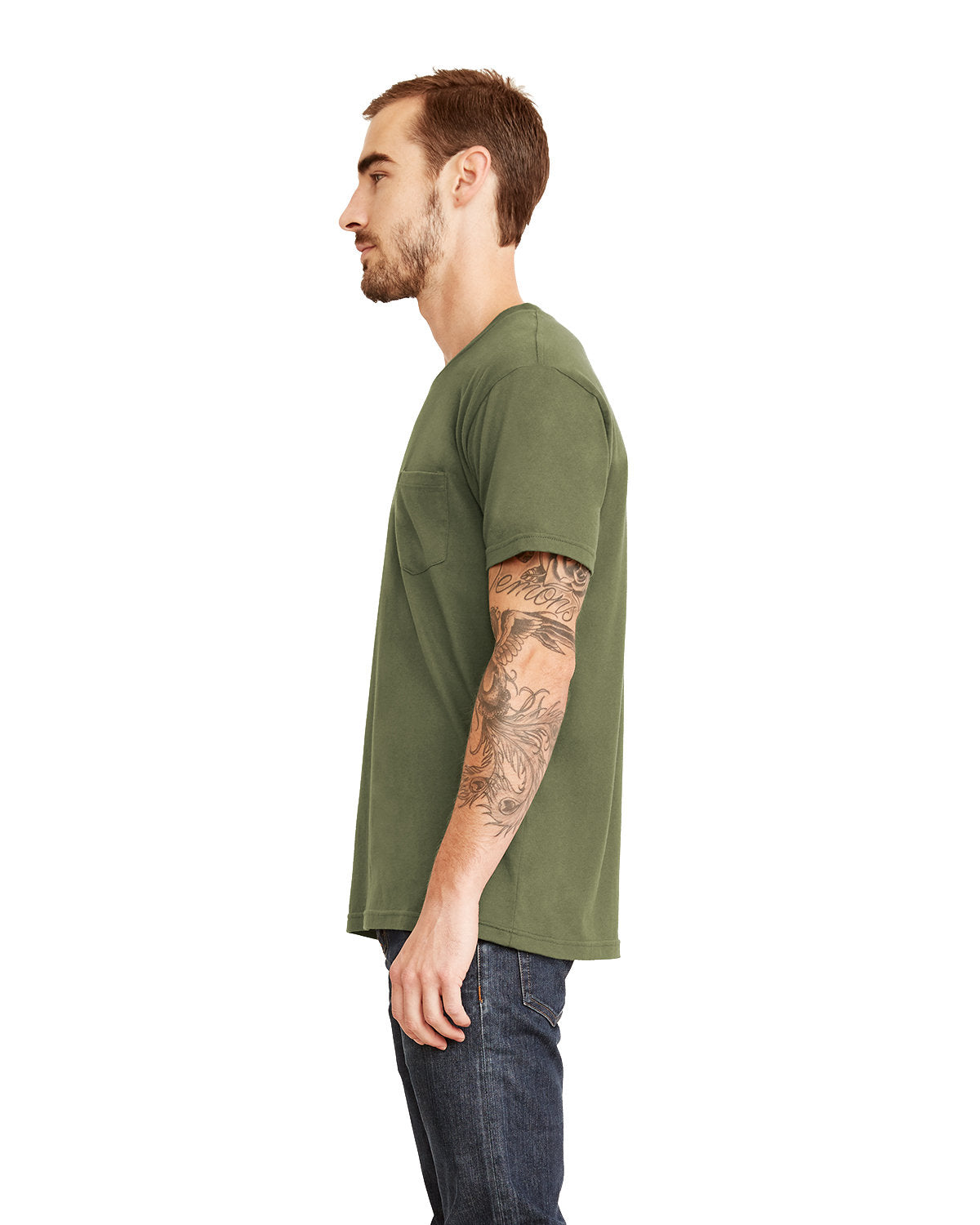 Unisex Pocket Crew - Military Green