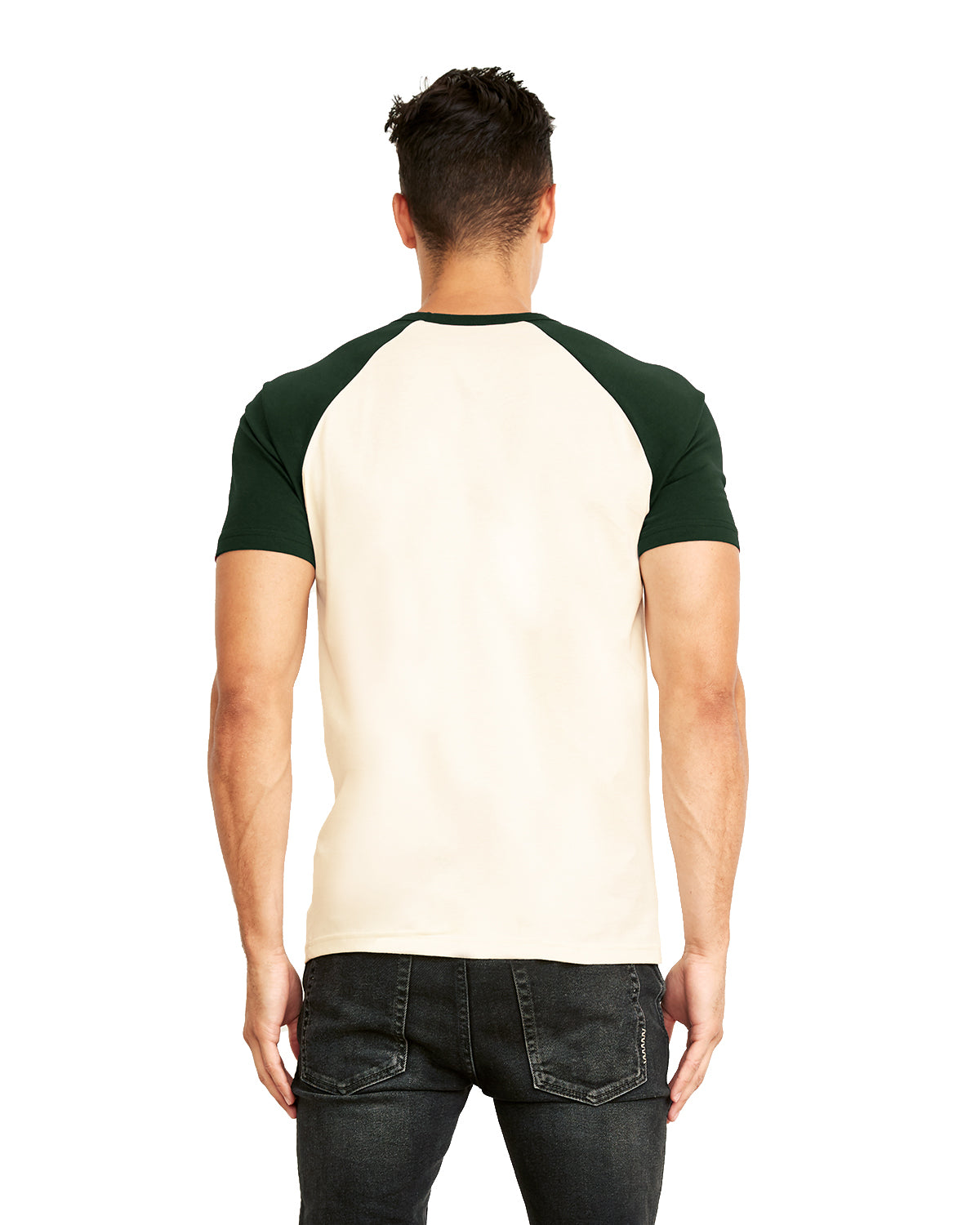 Unisex Raglan Short-Sleeve T-Shirt - Forest Green / Natural