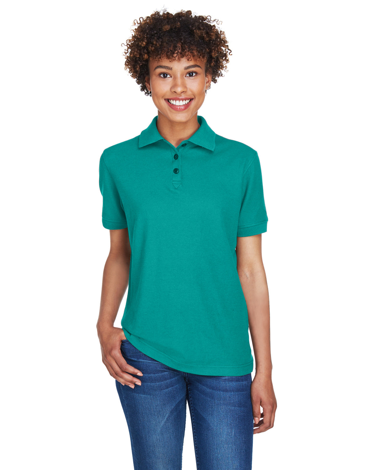 Women's Whisper Piqué Polo - Jade