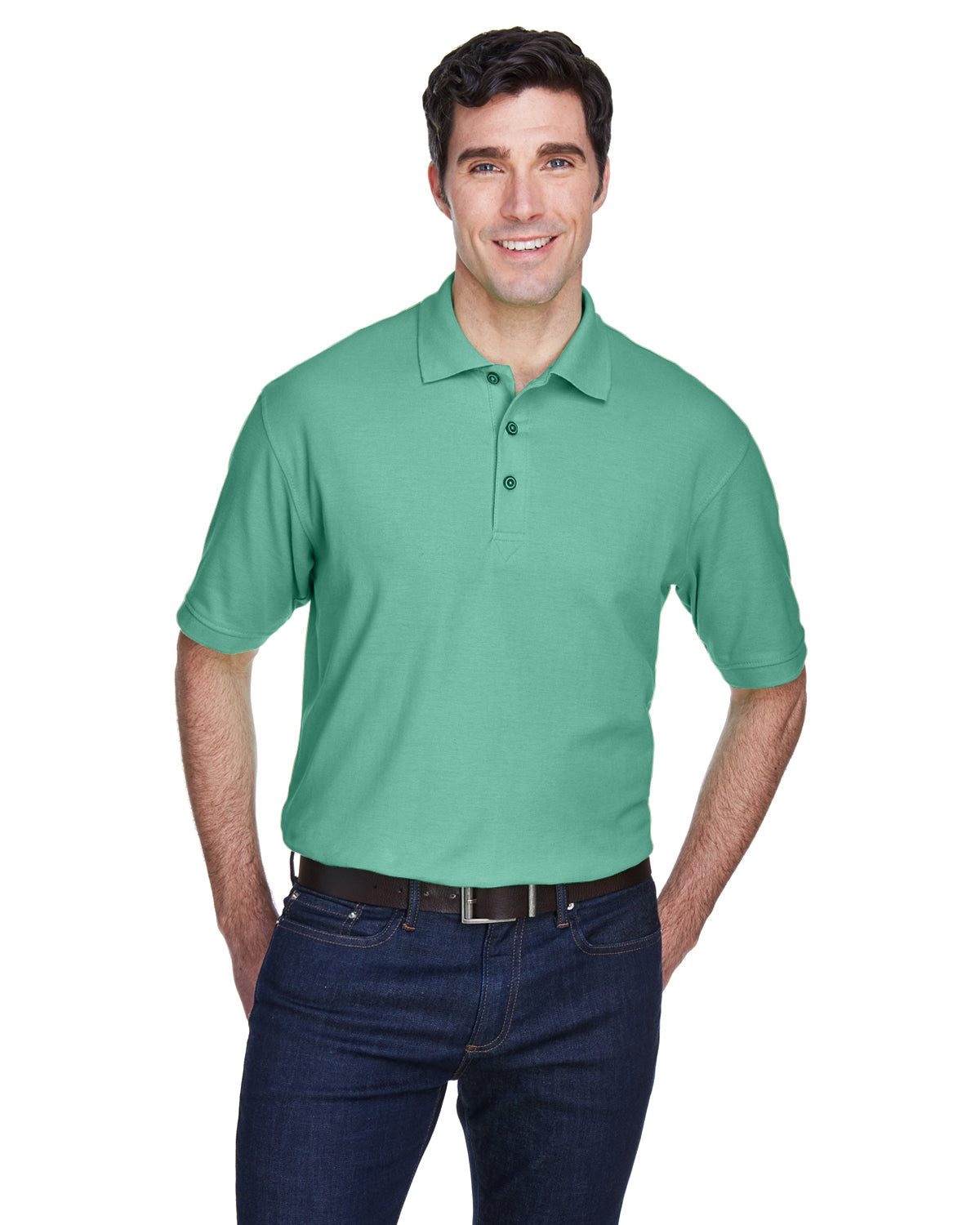 Men's Whisper Piqué Polo - Leaf