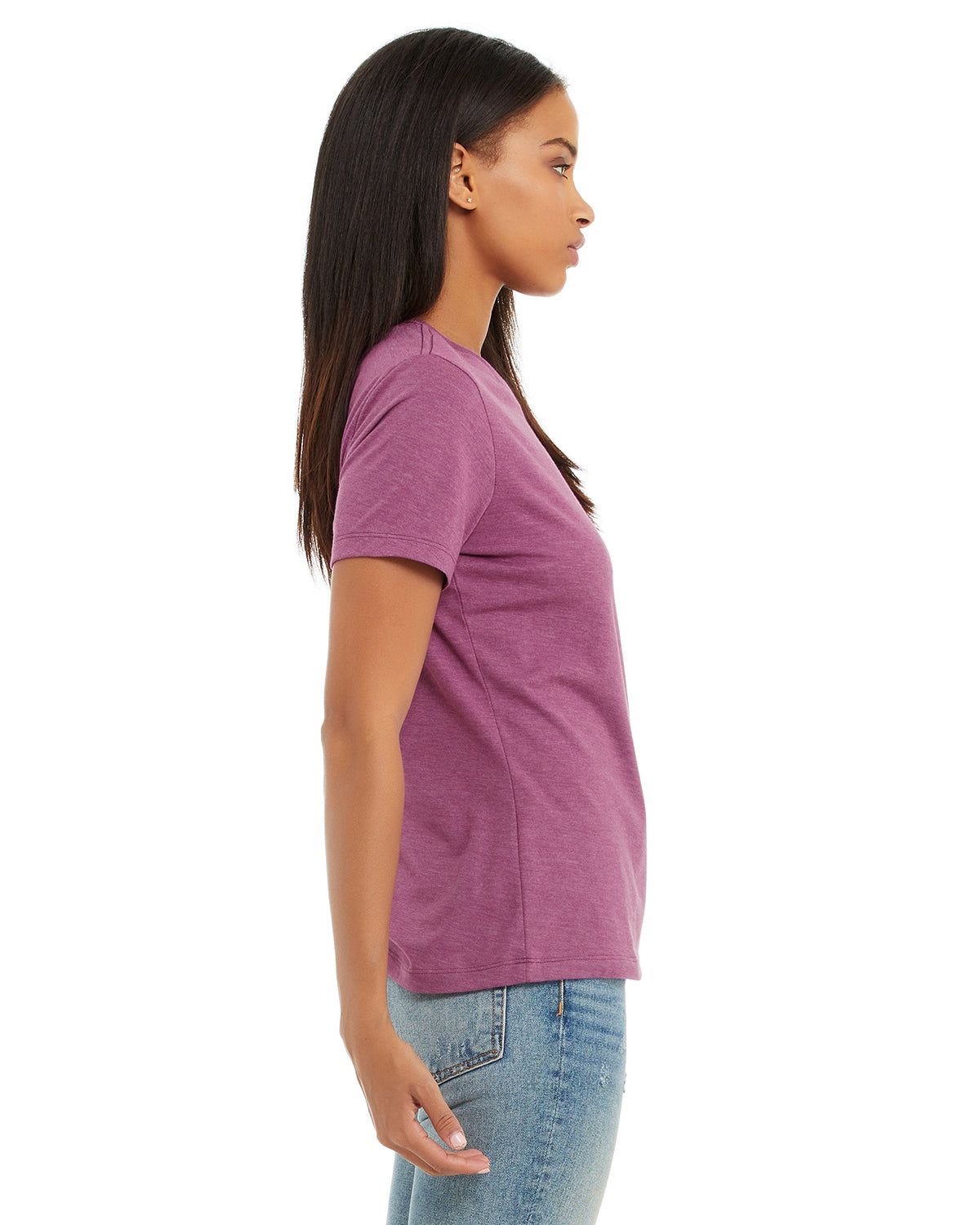 Women's Heathered Relaxed Jersey Short-Sleeve T-Shirt - Heather Magenta