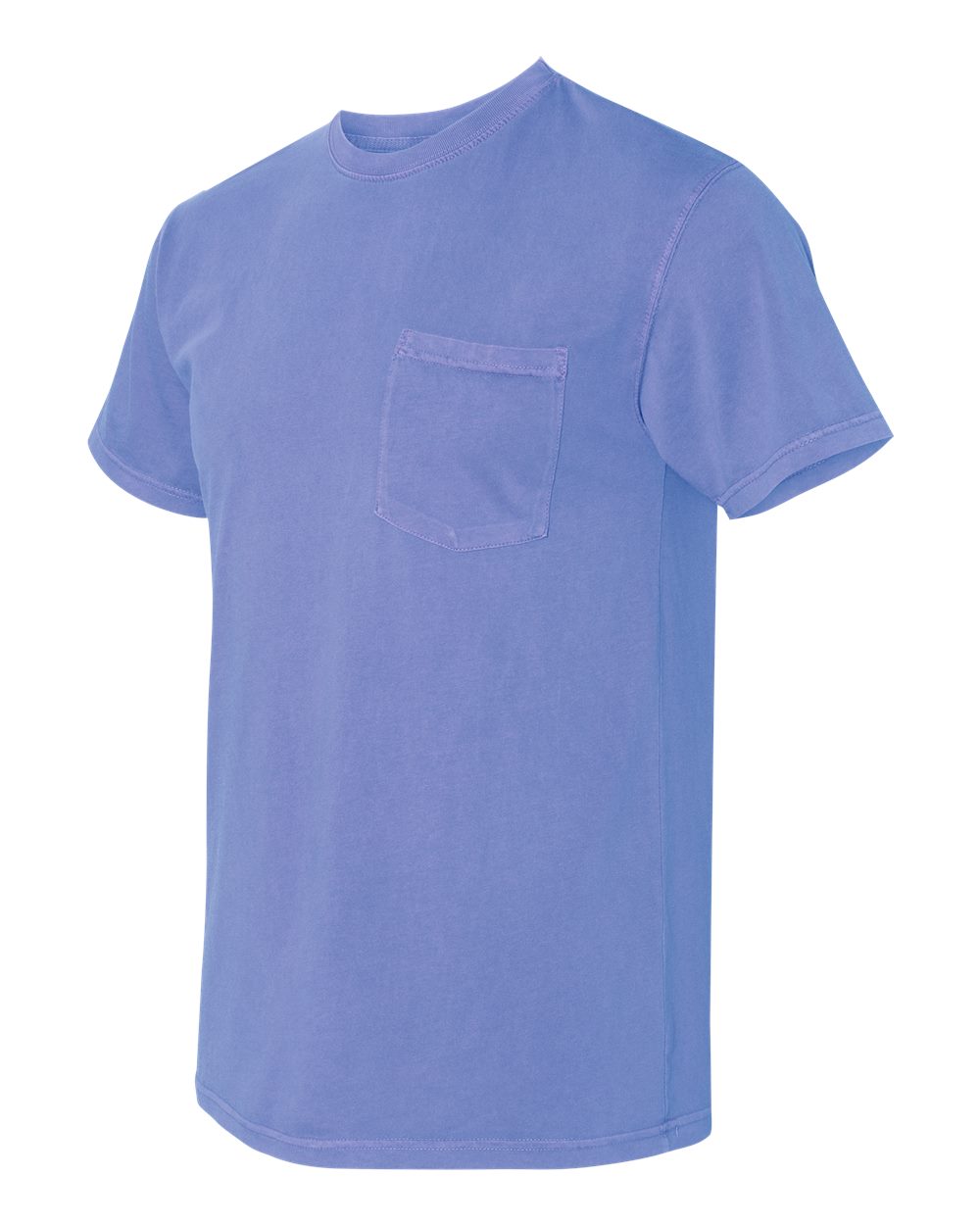 Unisex Inspired Dye Crew with Pocket - Peri Blue