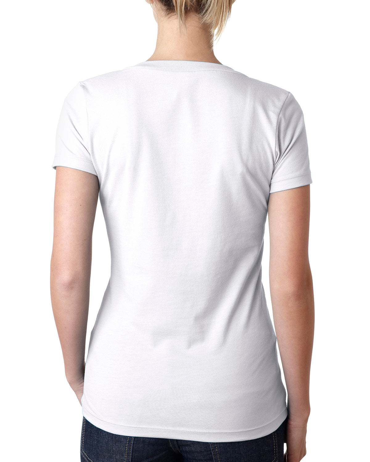 Women's CVC Deep V - White