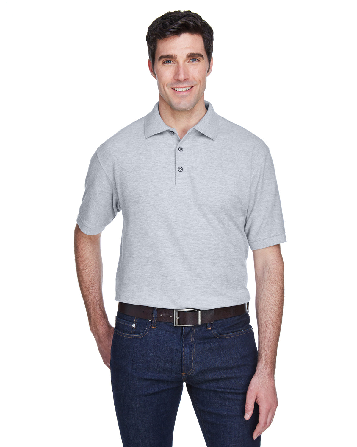Men's Whisper Piqué Polo - Heather Gray