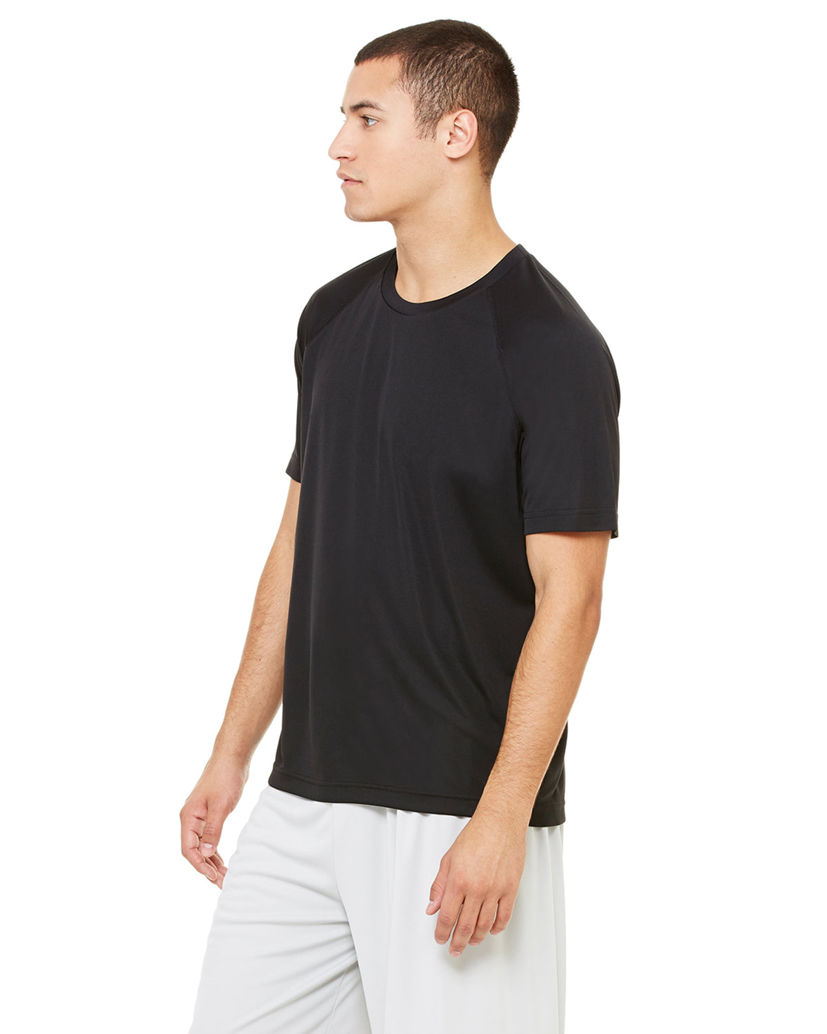 Unisex Performance Short-Sleeve Raglan T-Shirt - Black