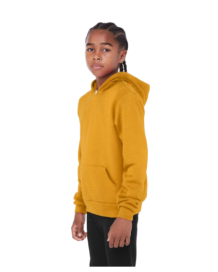 Youth Sponge Fleece Pullover Hoodie - Heather Mustard
