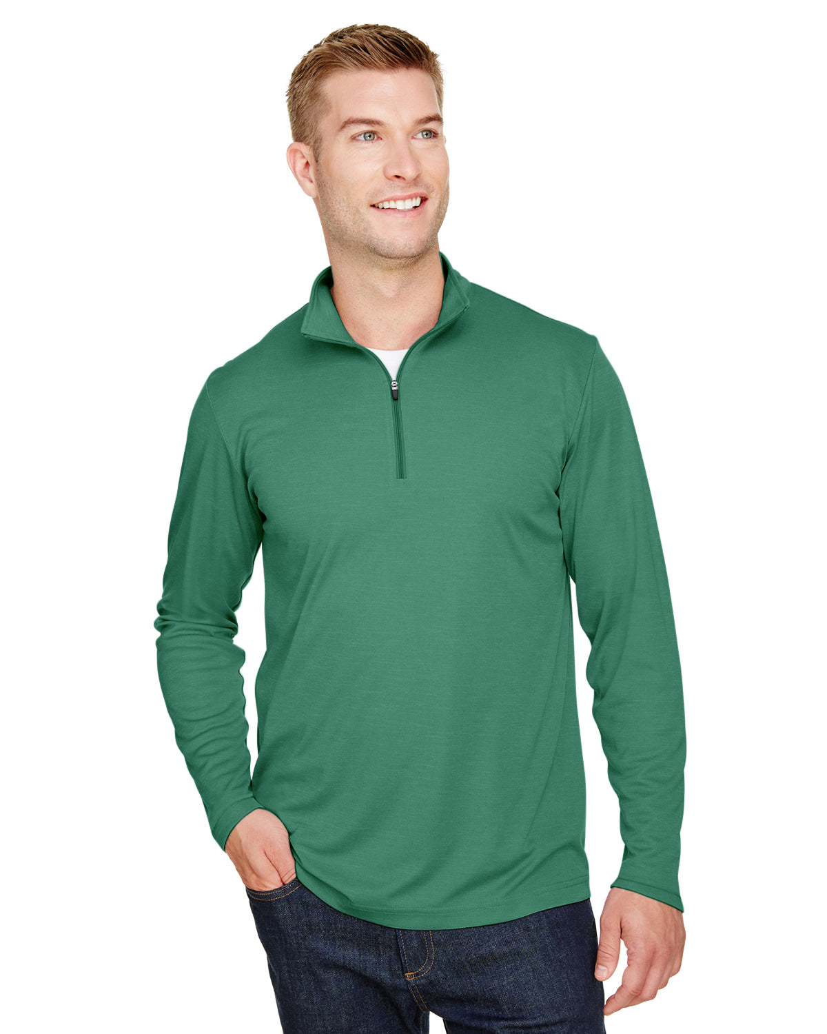 Men's Zone Sonic Heather Performance Quarter-Zip - Sport Forest Heather