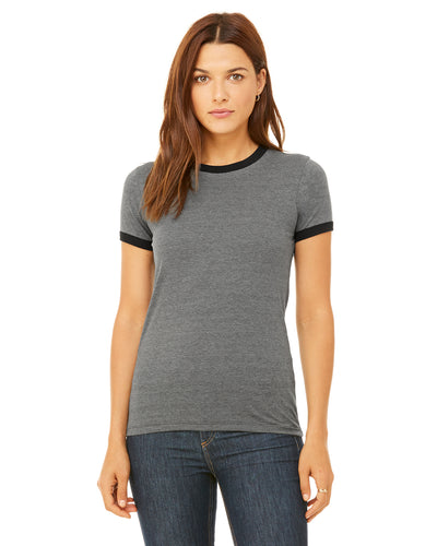 Women's Jersey Short-Sleeve Ringer T-Shirt - Heather Deep / Black