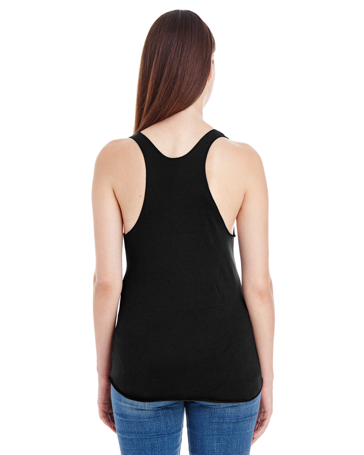 Women's Poly-Cotton Racerback Tank - Black