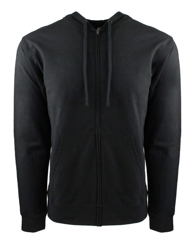 Unisex French Terry Zip Hoodie - Black / Black