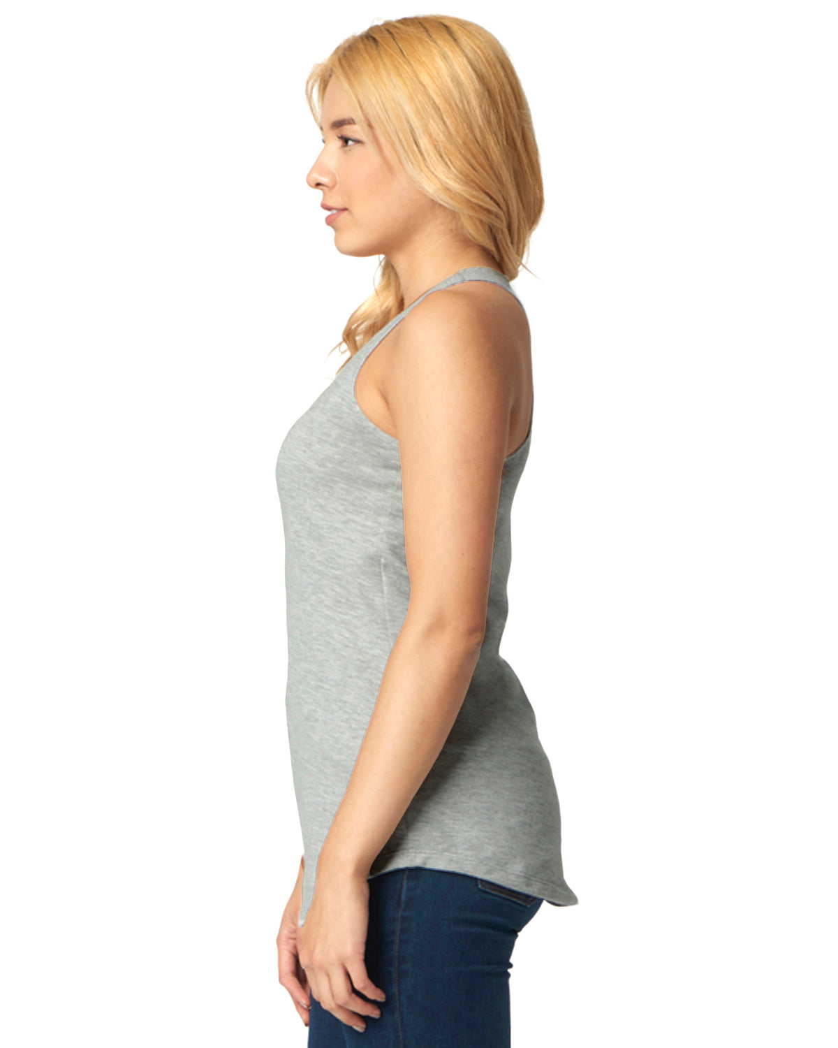 Women's French Terry Racerback Tank - Heather Gray