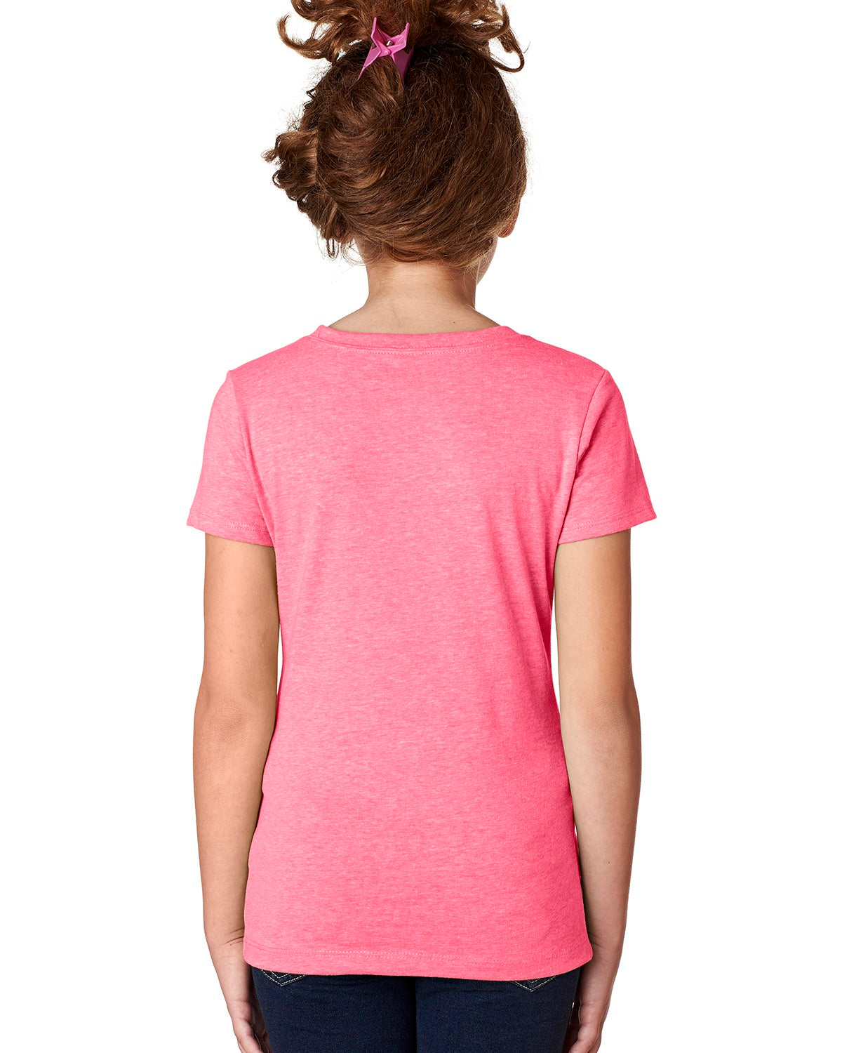 Girl's Youth Princess CVC T-Shirt - Neon Heather Pink