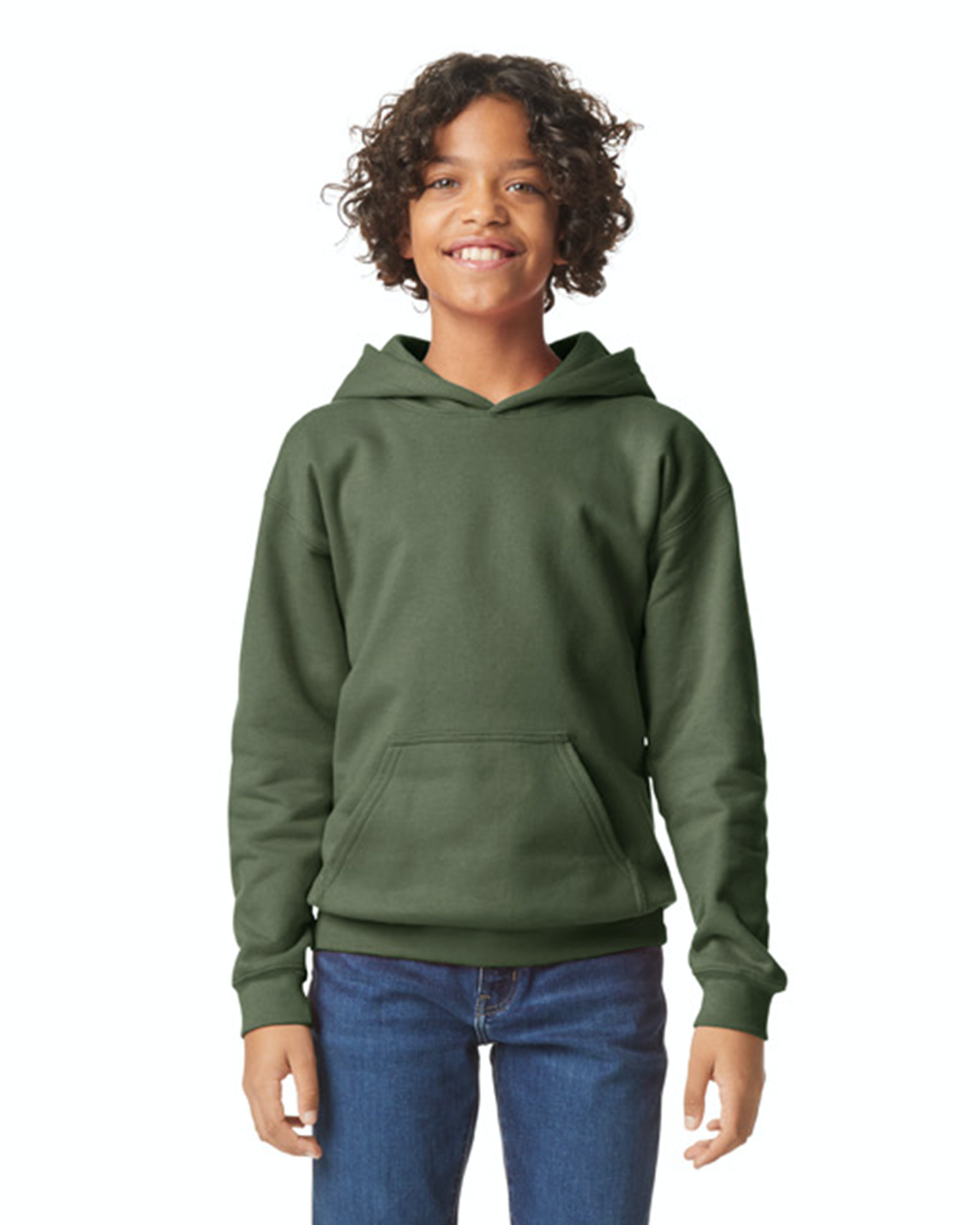 Youth Softstyle Midweight Fleece Hoodie - Military Green