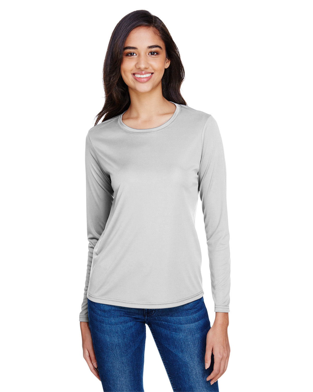 Women's Long Sleeve Cooling Performance Crew Shirt - Silver