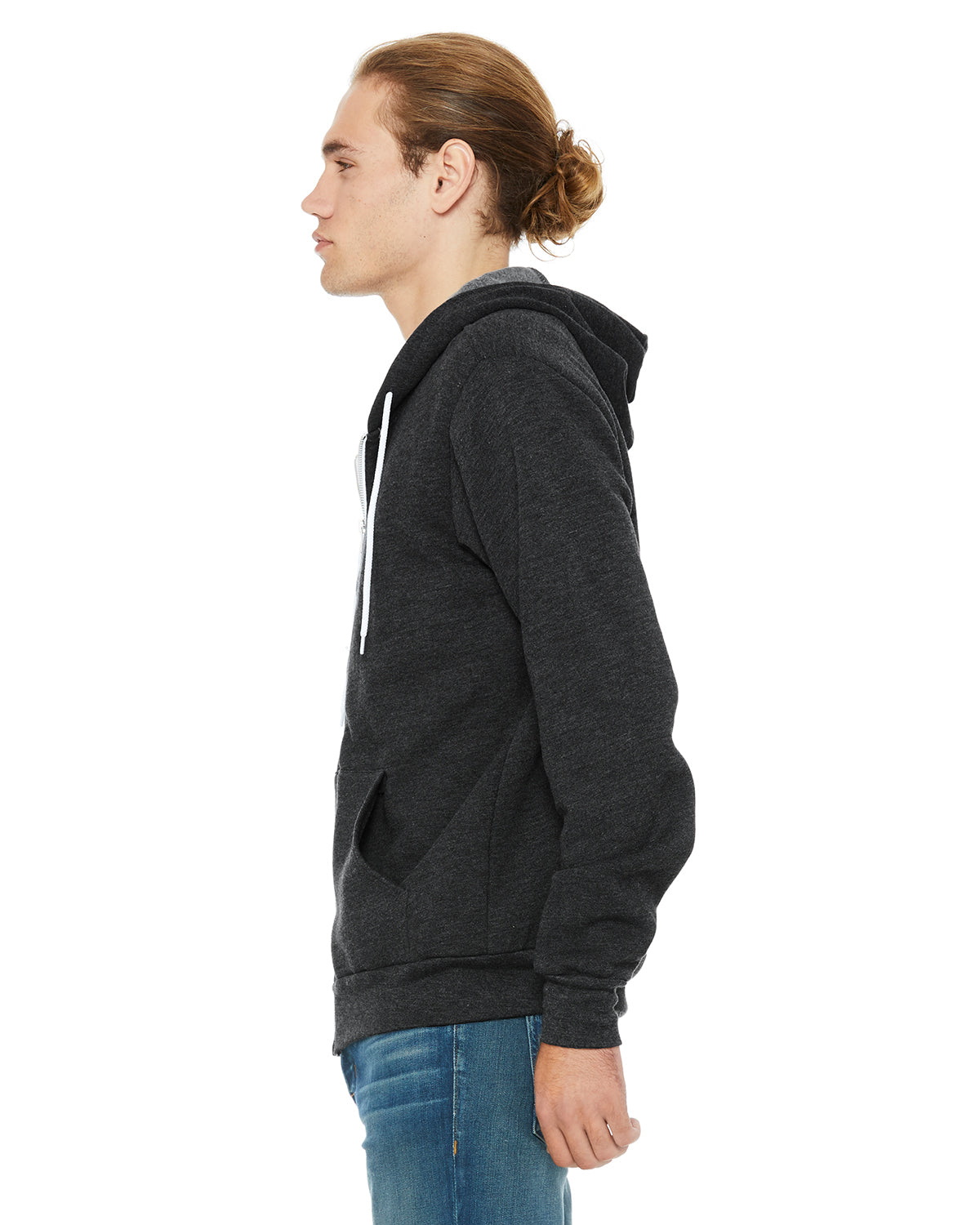 Unisex Poly-Cotton Sponge Fleece Full-Zip Hoodie - Heather Dark Gray