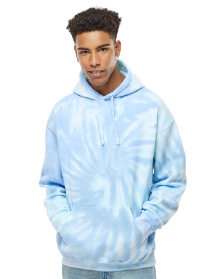 Unisex Tie-Dyed Pullover Hoodie - Lagoon