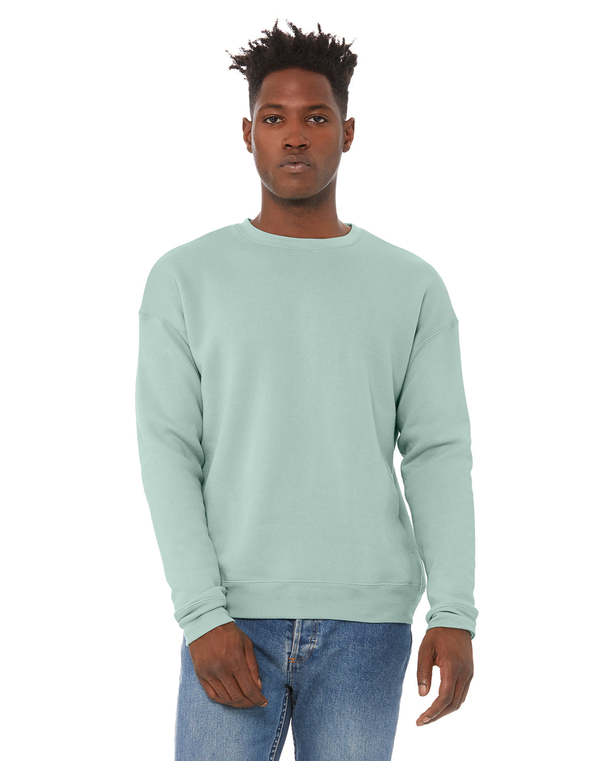 Unisex Drop Shoulder Fleece - Dusty Blue