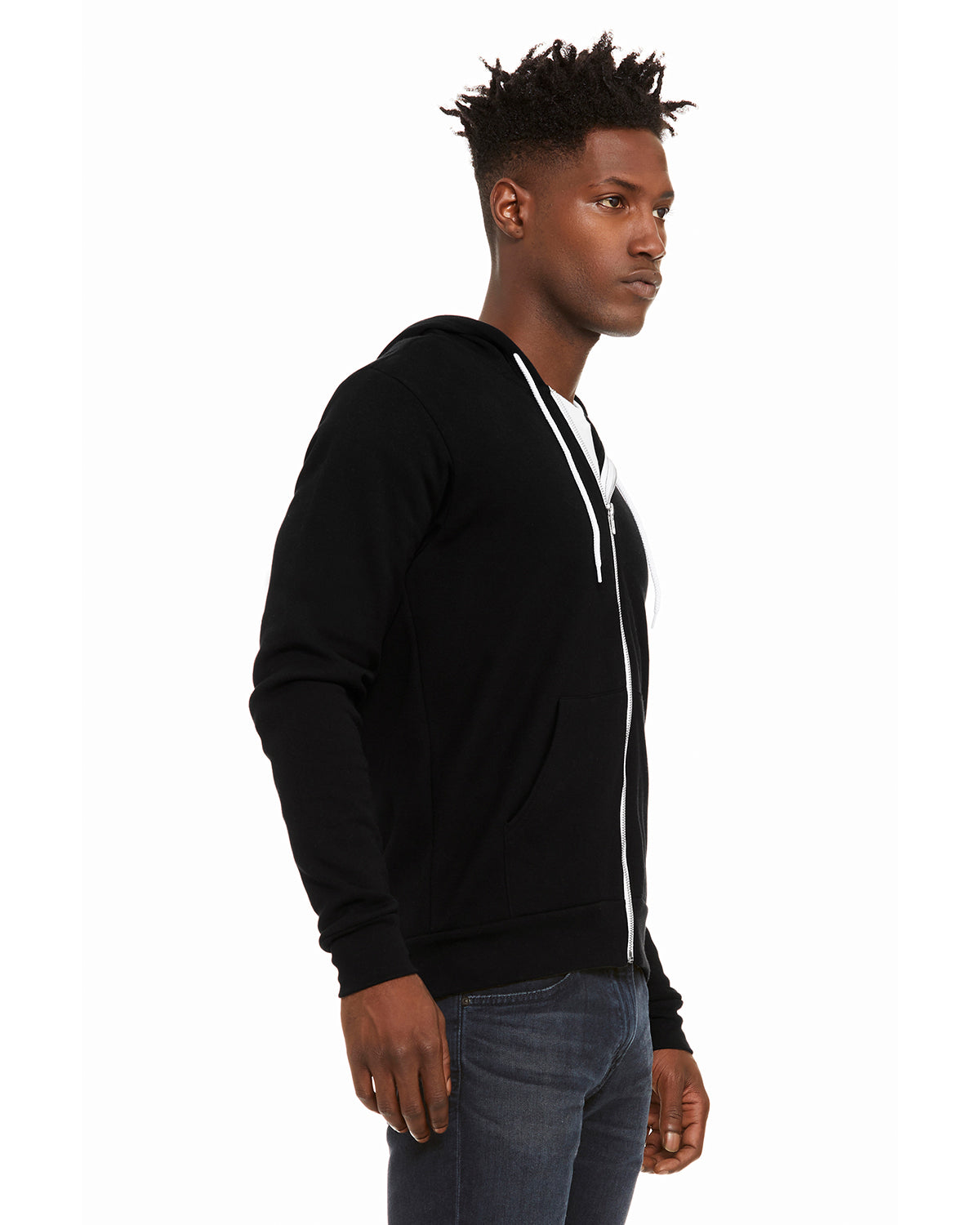 Unisex Poly-Cotton Sponge Fleece Full-Zip Hoodie - Dtg Black