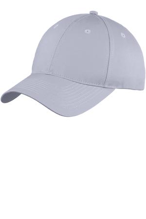 Youth Six-Panel Unstructured Twill Cap - Silver