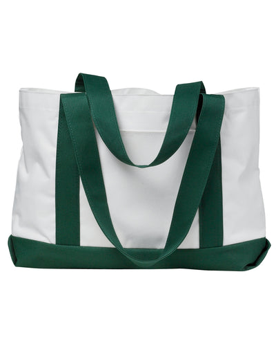 P & O Cruiser Tote Bag - White / Forest