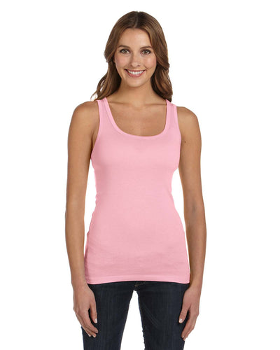 Women's Sheer Mini Rib Tank - Pink