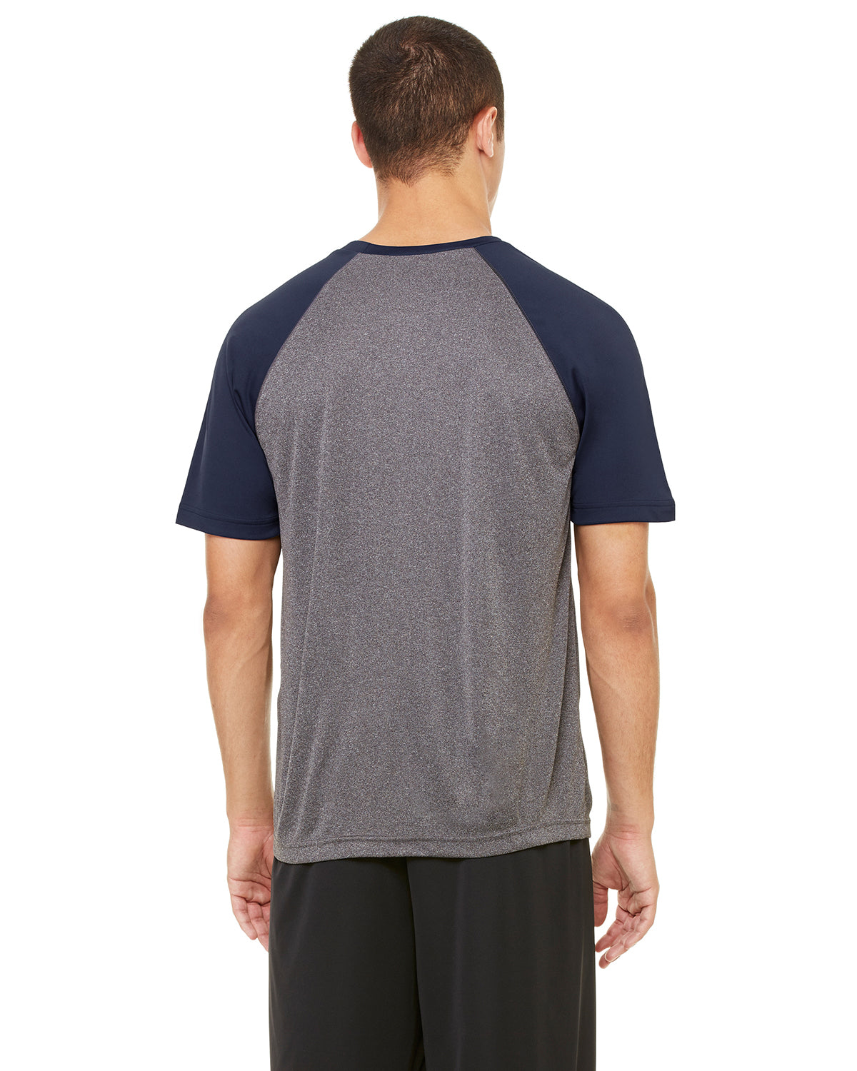 Unisex Performance Short-Sleeve Raglan T-Shirt - Dark Gray / Sport Dark Navy